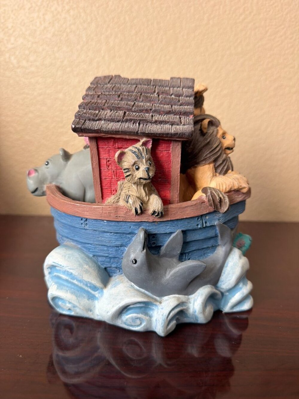 Vintage 1993 Figi Graphics Noah's Ark Resin Piggy Bank Nursery Decor - Picture 3 of 15